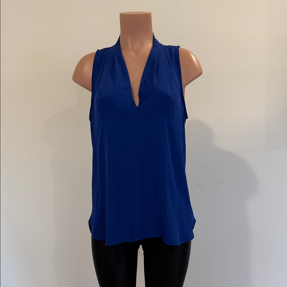 Vince Camuto Royal Blue V-Neck Blouse excellent condition